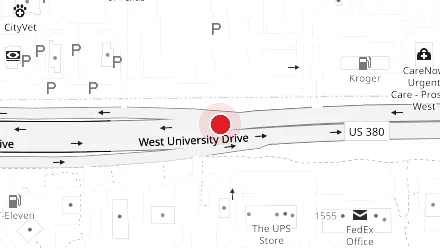 Map showing Rockstar Martial Arts Prosper at 4740 W. University Dr Ste. 70, Prosper